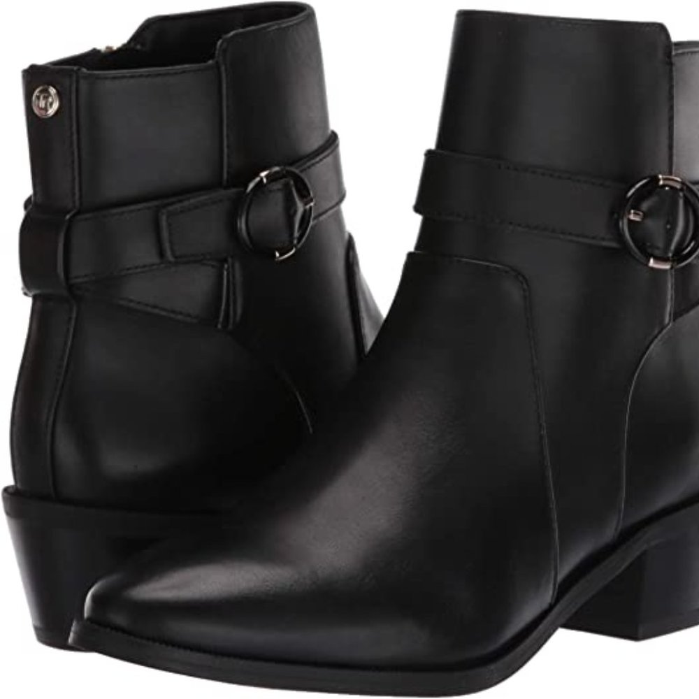 NEW Taryn Rose Saralita Waterproof Leather Ankle Boots Biker Bootie Black Size 7 - Picture 3 of 7